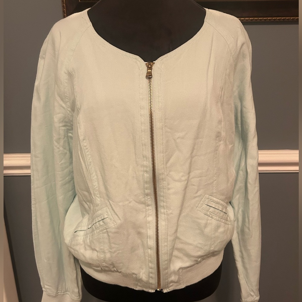 Candie's baby blue vintage Y2K shirt jacket with zipper XL
